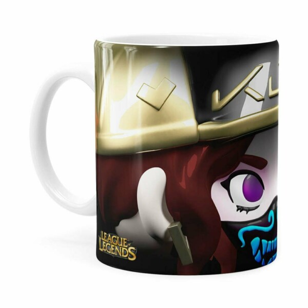 Caneca Akali 3d Print League Of Legends Branca