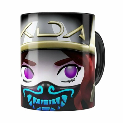 Caneca Akali 3d Print League Of Legends Preta