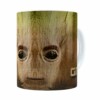 Caneca Groot 3d Print Guardiões Da Galaxia Branca