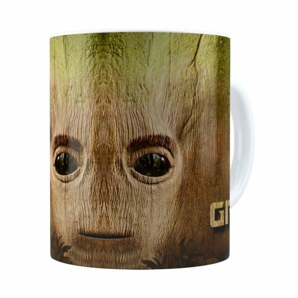 Caneca Groot 3d Print Guardiões Da Galaxia Branca