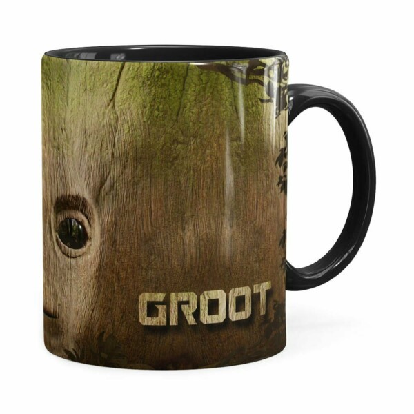 Caneca Groot 3d Print Guardiões Da Galaxia Preta