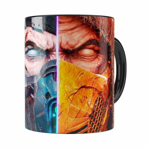 Caneca Mortal Kombat 3d Print Preta