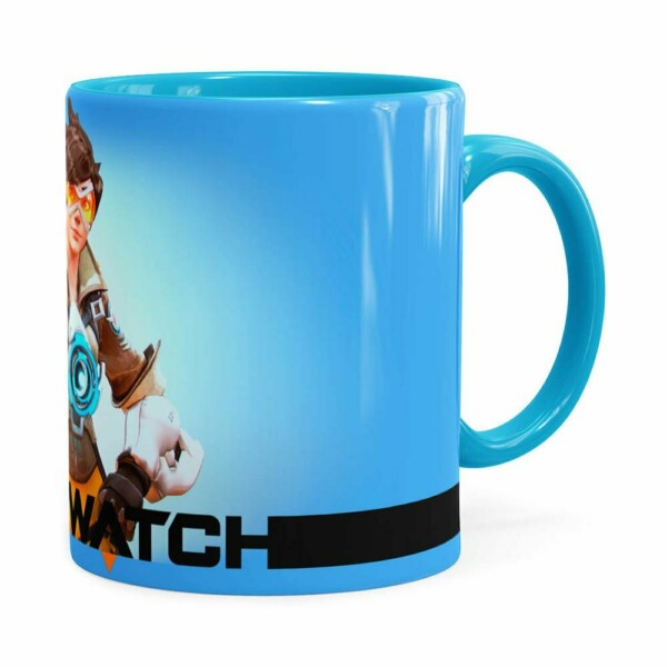 Caneca Overwatch Game 3d Print V03 Azul Claro