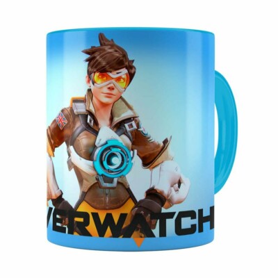 Caneca Overwatch Game 3d Print V03 Azul Claro