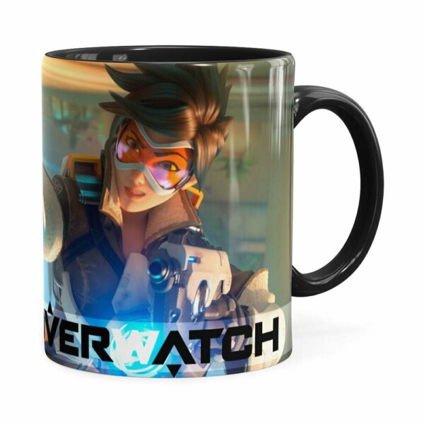 Caneca Overwatch Game 3d Print V04 Preta