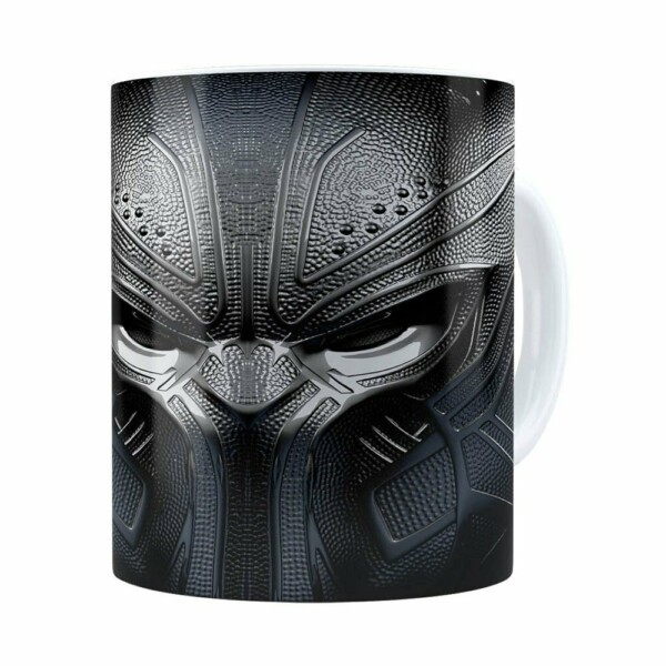 Caneca Pantera Negra 3d Print Vingadores Branca