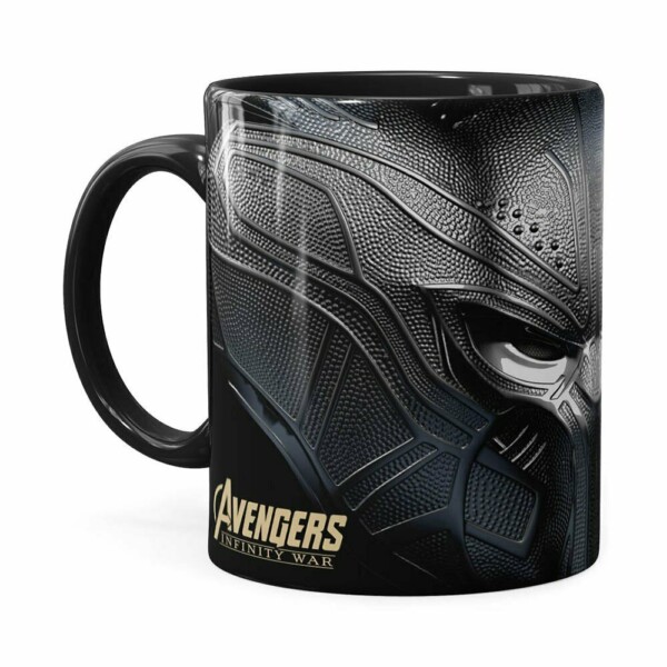 Caneca Pantera Negra 3d Print Vingadores Preta