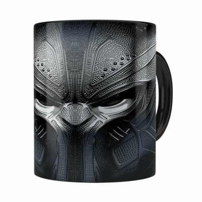 Caneca Pantera Negra 3d Print Vingadores Preta
