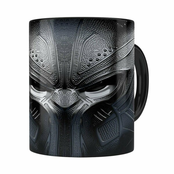 Caneca Pantera Negra 3d Print Vingadores Preta