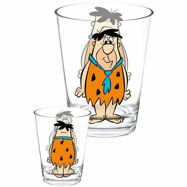 2 Copos Caldereta Fred Flintstones Vidro 312ml