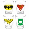4 Copos Caldereta Dc Comics Heroes Vidro 312ml