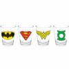 4 Copos Dose Dc Comics Heroes Vidro 50ml