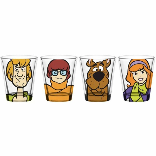 4 Copos Dose Scooby Salsicha And Girls Vidro 50ml