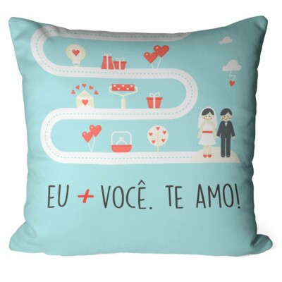 Almofada A Caminho Da Felicidade Te Amo