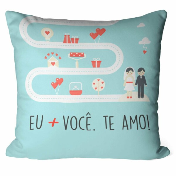 Almofada A Caminho Da Felicidade Te Amo