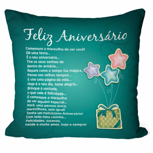 Almofada Feliz Aniversário Mensagem