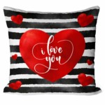 Almofada I Love You Listras Pretas