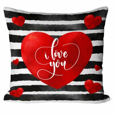 Almofada I Love You Listras Pretas