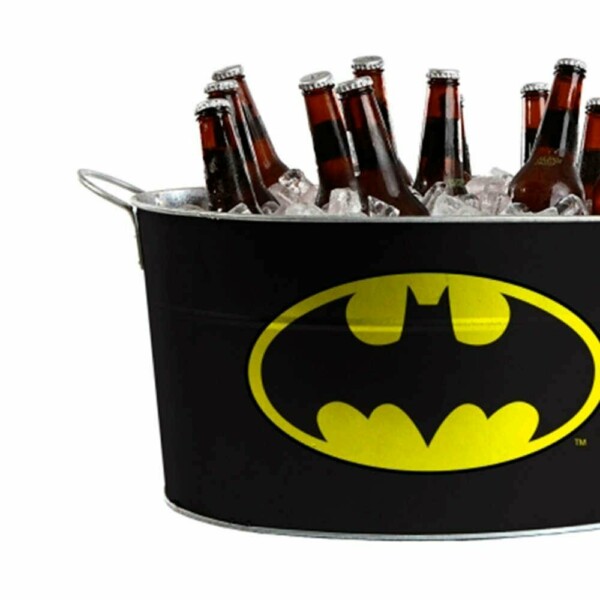 Balde De Gelo Batman Preto Em Metal