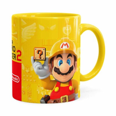 Caneca 3d Print Super Mario Maker 2 Amarela