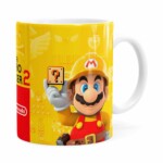 Caneca 3d Print Super Mario Maker 2 Branca