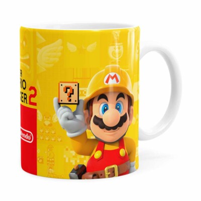 Caneca 3d Print Super Mario Maker 2 Branca