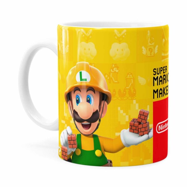 Caneca 3d Print Super Mario Maker 2 Branca