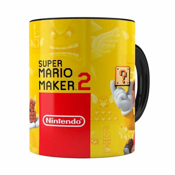 Caneca 3d Print Super Mario Maker 2 Preta