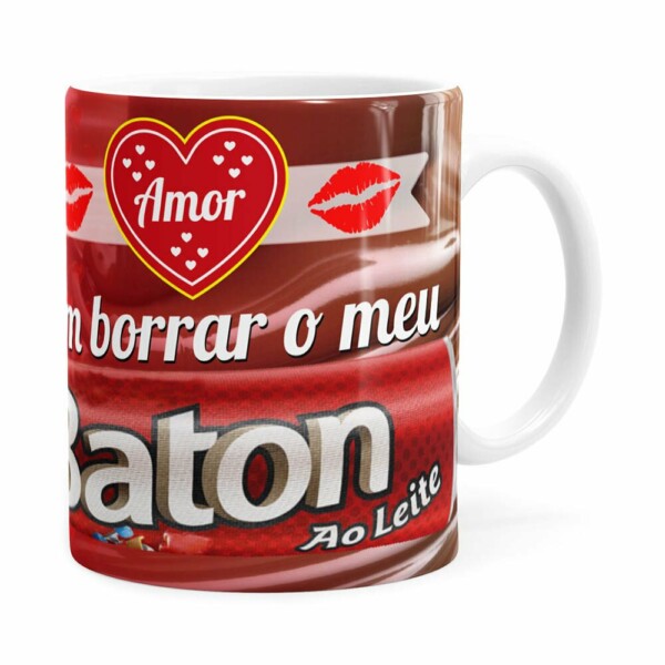 Caneca Amor Vem Borrar O Meu Baton Branca