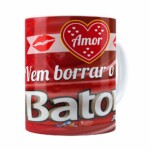 Caneca Amor Vem Borrar O Meu Baton Branca