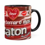 Caneca Amor Vem Borrar O Meu Baton Preta