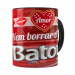 Caneca Amor Vem Borrar O Meu Baton Preta