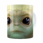 Caneca Baby Yoda 3d Print Star Wars Branca