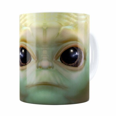 Caneca Baby Yoda 3d Print Star Wars Branca