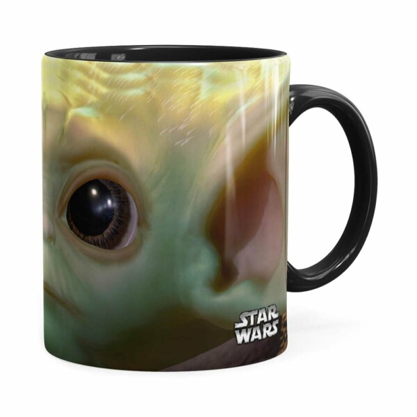 Caneca Baby Yoda 3d Print Star Wars Preta
