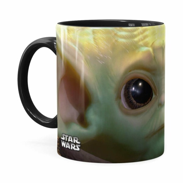 Caneca Baby Yoda 3d Print Star Wars Preta