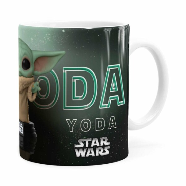 Caneca Baby Yoda 3d Print Star Wars V02 Branca