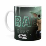 Caneca Baby Yoda 3d Print Star Wars V02 Branca