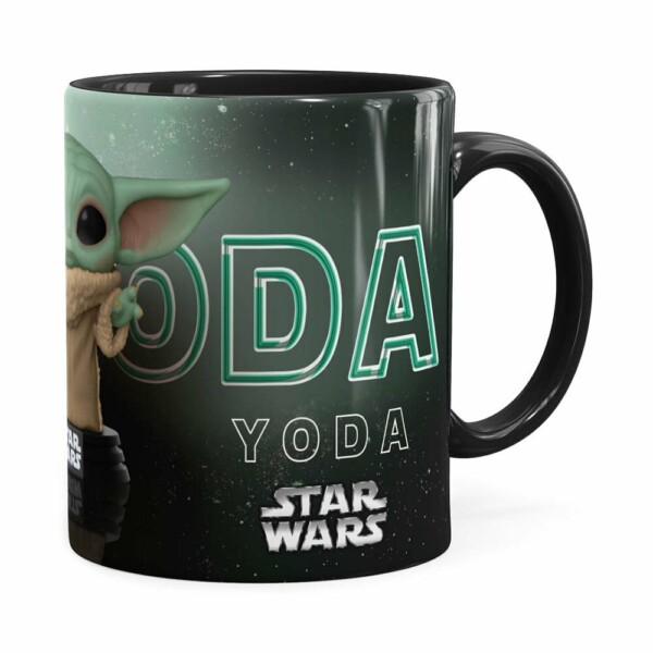 Caneca Baby Yoda 3d Print Star Wars V02 Preta