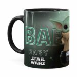 Caneca Baby Yoda 3d Print Star Wars V02 Preta