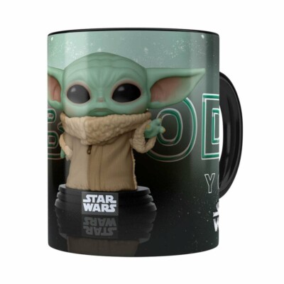 Caneca Baby Yoda 3d Print Star Wars V02 Preta