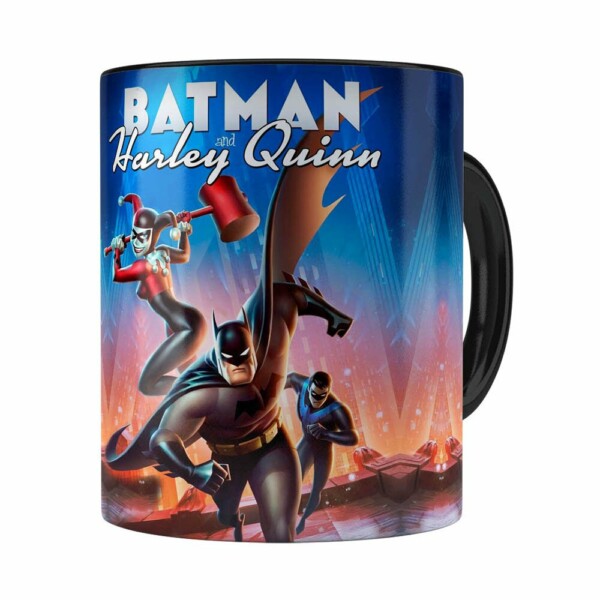 Caneca Batman E Arlequina 3d Print Preta
