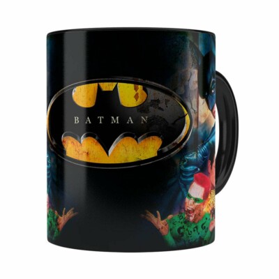 Caneca Batman Forever 3d Print Retrô Preta