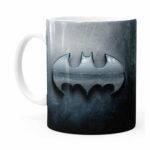 Caneca Batman Logo Metálico Branca