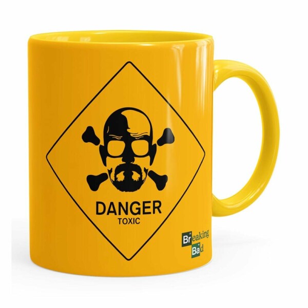 Caneca Breaking Bad Heisenberg Danger Toxic Amarela