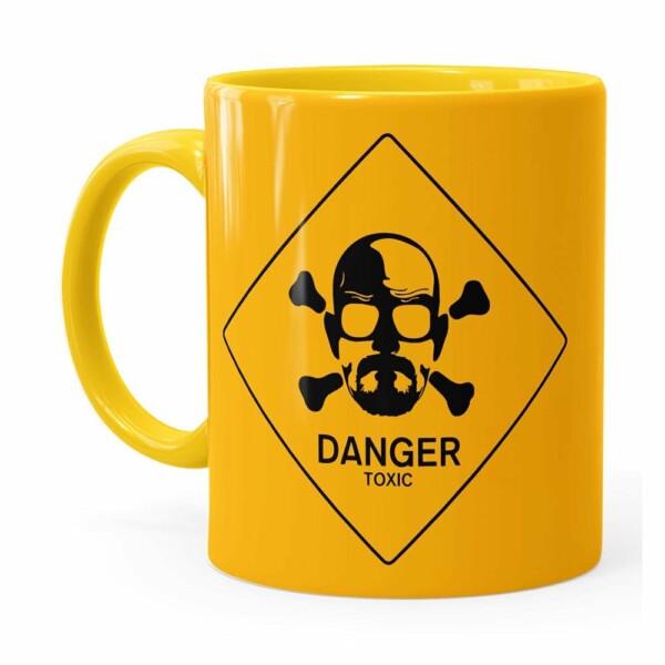 Caneca Breaking Bad Heisenberg Danger Toxic Amarela