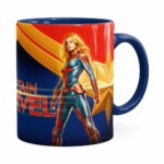 Caneca Capitã Marvel 3d Print Azul Escuro