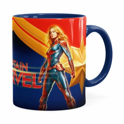 Caneca Capitã Marvel 3d Print Azul Escuro