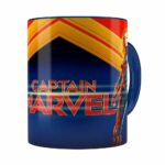 Caneca Capitã Marvel 3d Print Azul Escuro