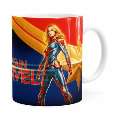 Caneca Capitã Marvel 3d Print Branca